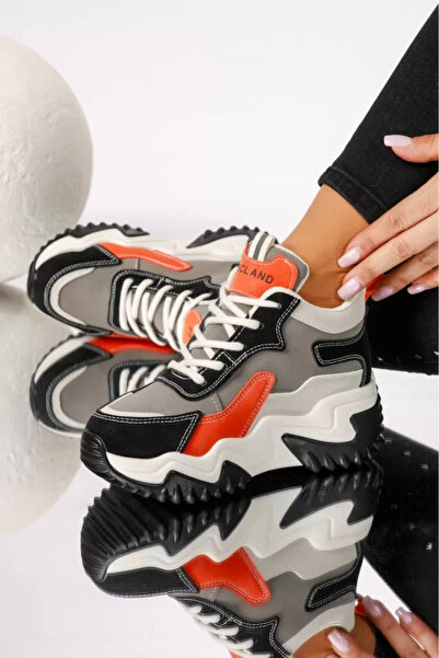 Zaira Women's gray sneakers made of eco-leather Maya #24157 - 38