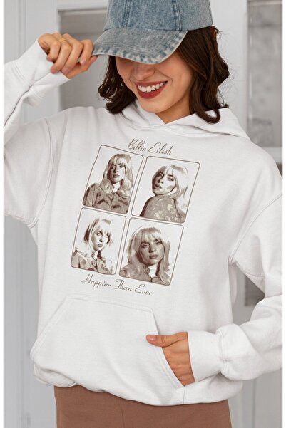 SEVBANO تصميم هوديي بيلي إيليش Happier Than Ever مطبوع للجنسين قصة فضفاضة للم...