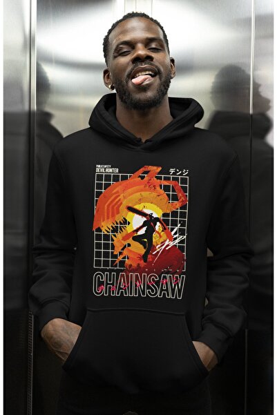 SEVBANO هوديي شخصية أنمي ديفيل هنتر تشينسو مان مطبوع للجنسين قصة فضفاضة