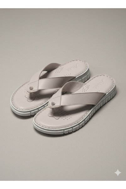 EGE GİYİM VE AYAKKABI Noble 2001 Zenne Stone Leather Slippers