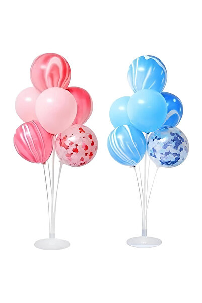 Notpa 1Pc 7Pcs Balloon Stand Transparent Birthday Free Standing Balloon Ornam...