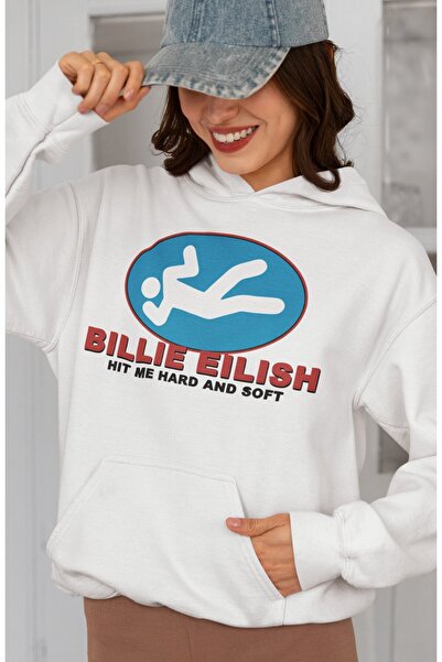 SEVBANO هودي بيلي إيليش هيت مي هارد آند سوفت مطبوع للجنسين قصة فضفاضة للمغني