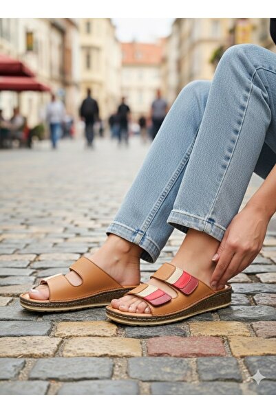 EGE GİYİM VE AYAKKABI Noble 2008 Zenne Brown Leather Slippers