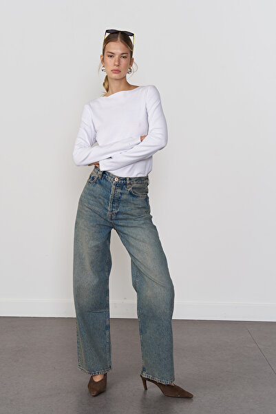 Beyyoglu %100 Cotton Kayık Yaka Tshirt