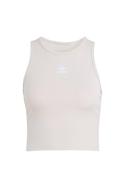 adidas Women's Beige Tank Top Ess Rib Tank Kd3822