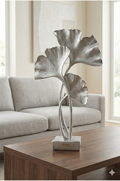 Dekoromi Dekoratif Dev Boy Yaprak Yonca Çiçek Heykel Biblo Obje (50x30cm) Ev ...