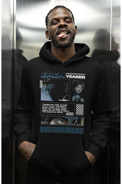 SEVBANO هودي بتصميم خاص إيرين ييغر مطبوع للجنسين قصة فضفاضة هودي شخصية أنمي أ...