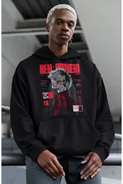 SEVBANO Hanorac unisex supradimensionat cu imprimeu Ken Kaneki Tokyo Ghoul Anime