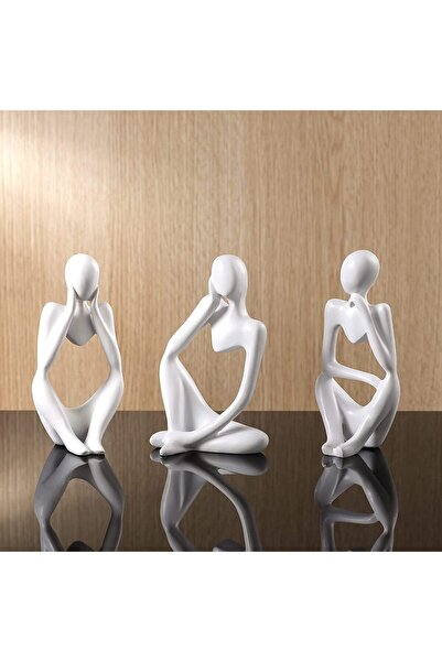 genric مجموعة تماثيل "المفكر" من ون ديكور، فن تجريدي، مكونة من 3 تماثيل حديثة...