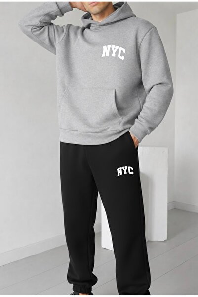 FUFLUNS N Y C Printed Unisex Men/Women Hooded Oversize Bottom/Top Tracksuit Set