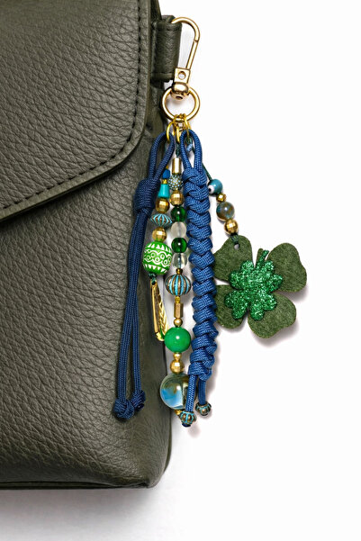 She Sells Lucky Clover Charm |   Handmade Paracord & Beaded Bag Ornament |   ...