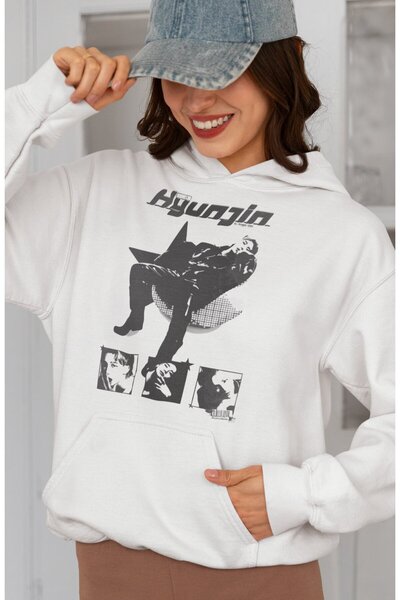 SEVBANO Hyunjin Bts Müzik Grubu Baskılı Unisex Oversize Hoodie