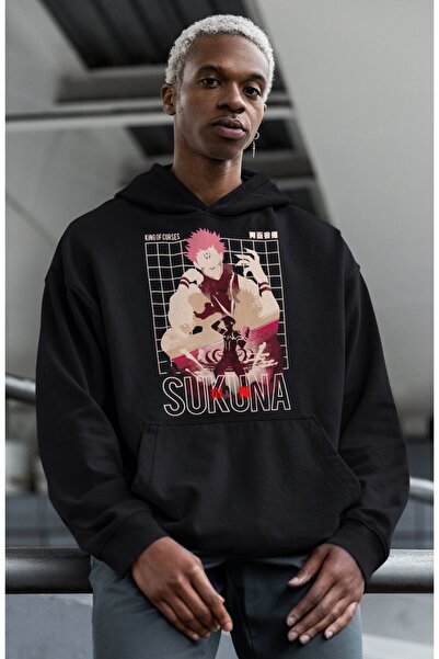 SEVBANO هودي ريومن سوكونا مطبوع للجنسين قصة فضفاضة من أنمي جوجوتسو كايسن