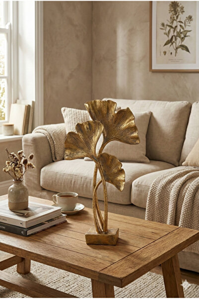 Dekoromi Dekoratif Dev Boy Yaprak Yonca Çiçek Heykel Biblo Obje (50x30cm) Ev ...