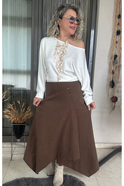 Dila Butik Önü Düğme Detaylı Selanik Etek