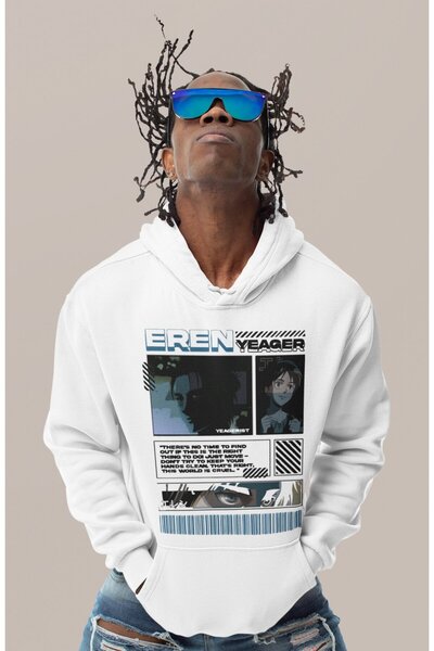 SEVBANO هودي بتصميم خاص إيرين ييغر مطبوع للجنسين قصة فضفاضة هودي شخصية أنمي أ...