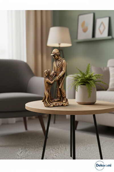 Dekoromi Dekoratif Büyük Boy Avcı ve Sevimli Köpeği (28x15cm) Dekorasyon ve H...