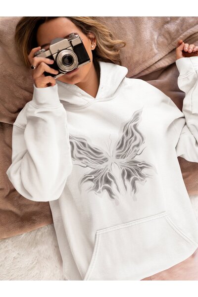 SEVBANO هودي مغني قصة فضفاضة للجنسين بتصميم بيلي إيليش على شكل فراشة مطبوع