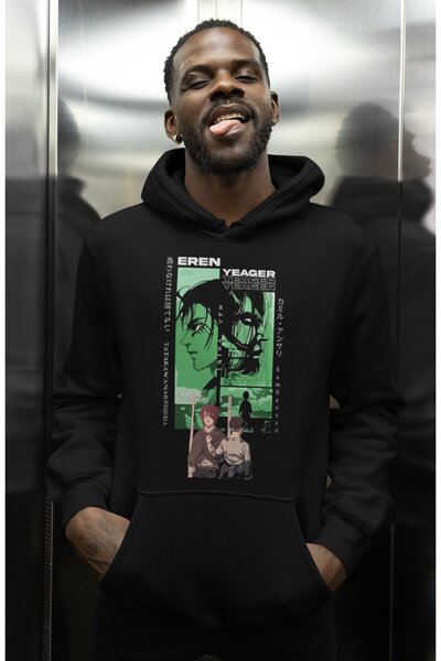 SEVBANO هودي إيرين ييغر أتاك أون تايتن مطبوع للجنسين قصة فضفاضة بشخصيات أنمي