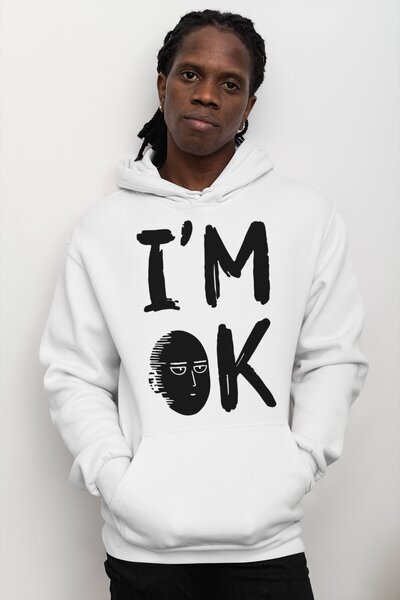 SEVBANO Hanorac supradimensionat unisex cu imprimeu One Punch Man
