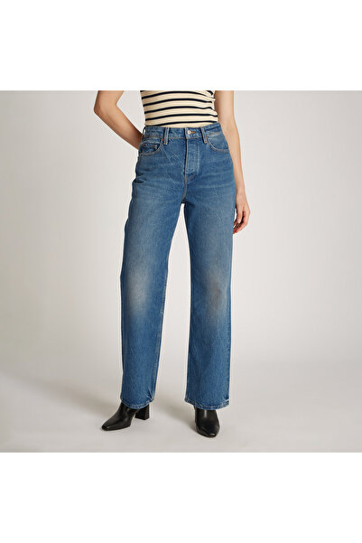 Tommy Hilfiger Loose Straight Kadın Mavi Jean