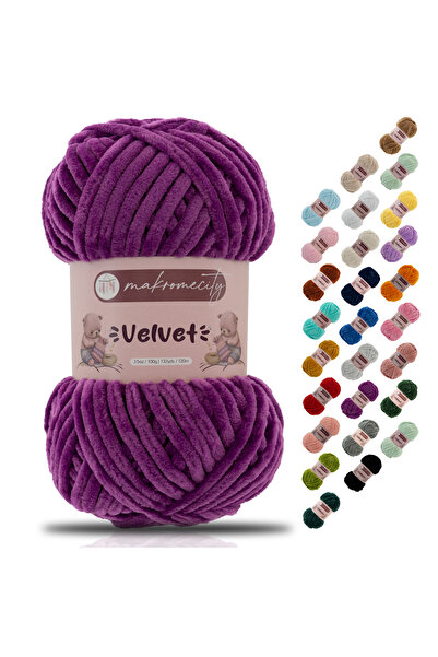 Makromecity Premium Velvet Kadife Ip El Örgü Ipi Battaniye Ipi Kazak Ipi Bebe...