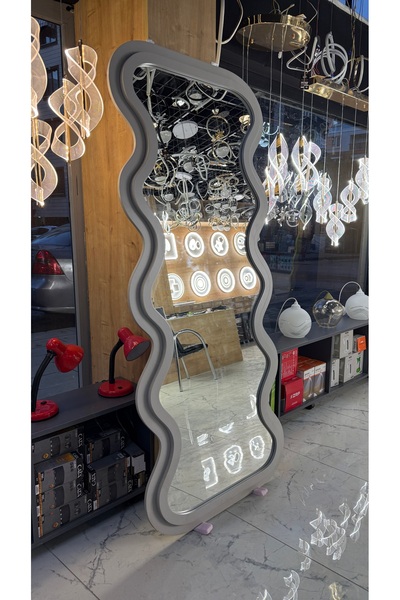 MAD Tasarım Dalgalı Gri Boy Aynası Makyaj Aynası