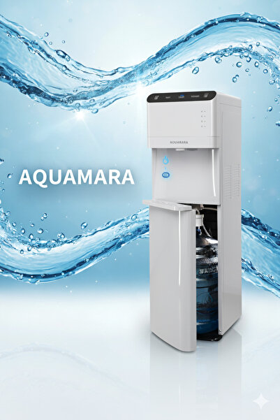 AQUAMARA Hareket Sensörlü/Dokunmatik Su Sebili Beyaz Alttan Damacana, Soğuk +...
