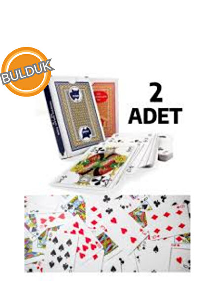 BULDUK İskambil Oyun Kağıdı 2’li Set – 52’li Pişti Batak Briç Kalın Dayanıklı...