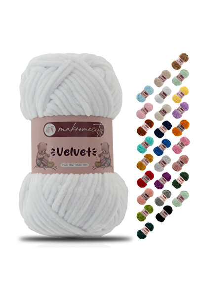 Makromecity Premium Velvet Kadife Ip El Örgü Ipi Battaniye Ipi Kazak Ipi Bebe...