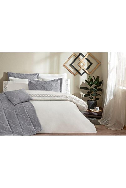 Özdilek Yatak Örtülü Nevresım Takımı Perla Antrasıt