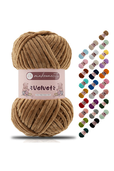 Makromecity Premium Velvet Kadife Ip El Örgü Ipi Battaniye Ipi Kazak Ipi Bebe...