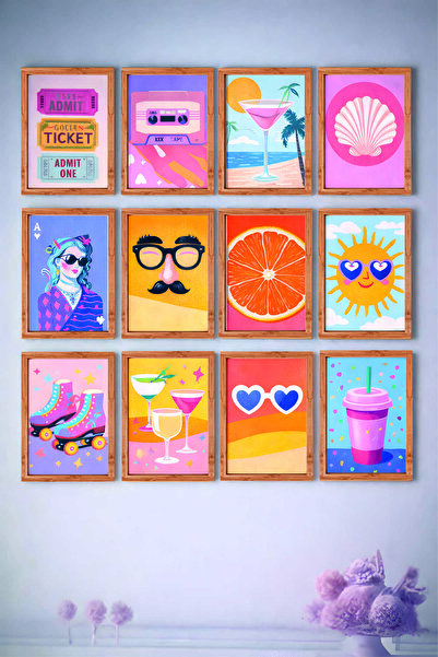 UNT Colorful Pop Art 12-Piece Mdf Painting Set |   Frame-Looking Uv Printing ...