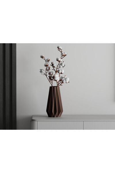 Sani Decorative vase Sani, Lid 130 x 130 x 200 mm, Dark Brown Matt