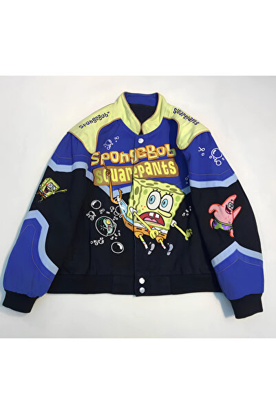nomely Sponge Bob Detail Bomber Oversize Ceket