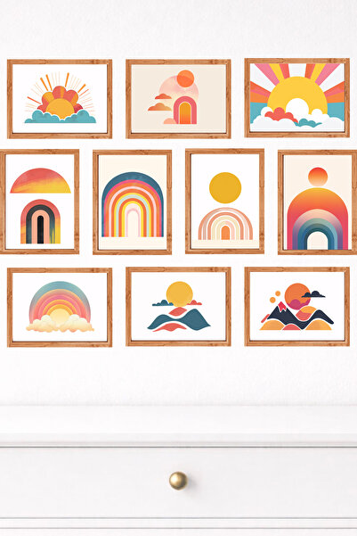 UNT 10-Piece Modern Wall Painting Set with Frame Look – 15X20 cm Mdf Uv Printing