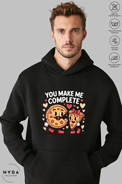 Nyda Collections Unisex Hoodie Long Sleeve You Make Me Complete Printed Hoode...