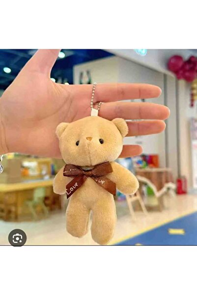 Esram Butik سلسلة مفاتيح على شكل دمية دب قطيفة وقطعة زينة هدية - إكسسوار للحقائب
