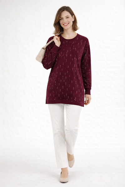 Birol Triko Women's Rain Patterned Cherry Tunic