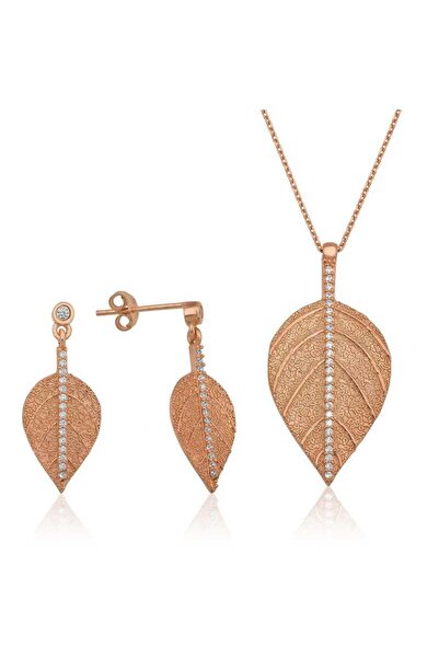 Gumush Gümüş Yaprak İkili Set