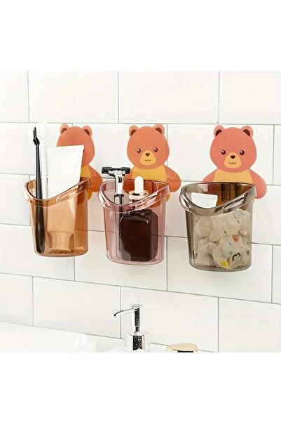 BEŞER Ayıcık Desenli Kendinden Yapışkanlı Banyo Organizeri Pratik ve Sevimli ...