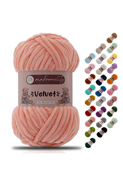 Makromecity Premium Velvet Kadife Ip El Örgü Ipi Battaniye Ipi Kazak Ipi Bebe...