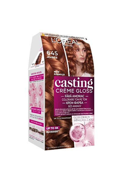 L'Oreal Paris Set 2 x Casting Creme Gloss Semi-Permanent Hair Dye 645 Amber, ...
