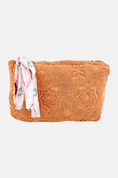 PROMOD Women Textured Make Up Pouch, Brown