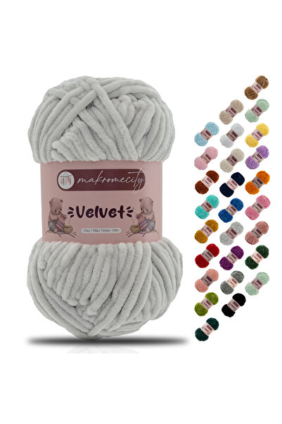 Makromecity Premium Velvet Kadife Ip El Örgü Ipi Battaniye Ipi Kazak Ipi Bebe...