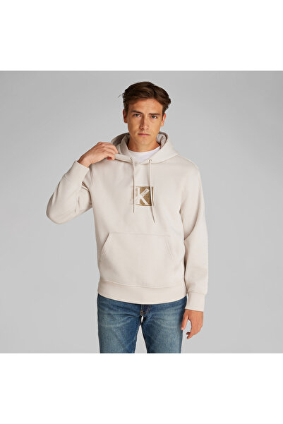 Calvin Klein Small Box Erkek Bej Sweatshirt