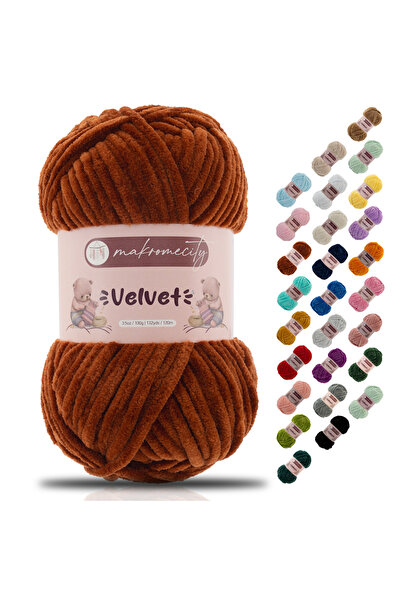 Makromecity Premium Velvet Kadife Ip El Örgü Ipi Battaniye Ipi Kazak Ipi Bebe...