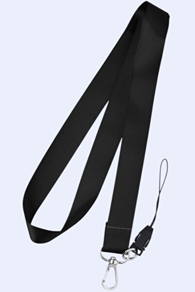 MİLLENEX Gece Siyahı Telefon Askı Yaka Kartı Boyun Askısı Askı İpi Boyunluk-B...
