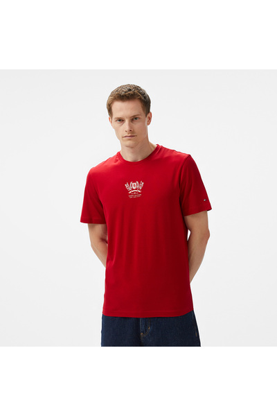 Tommy Hilfiger Crest Embro Erkek Kırmızı T-Shirt
