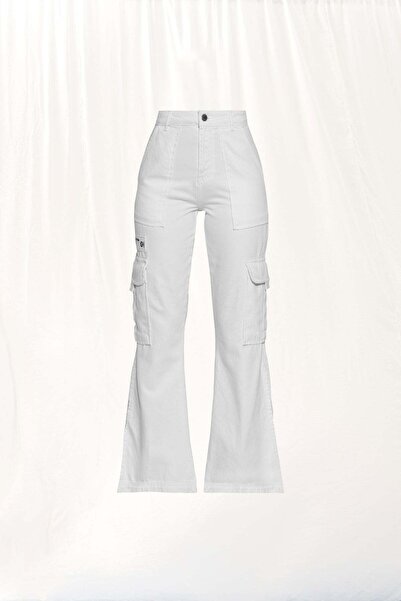 VDR White Flare Denim Pants 17352